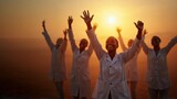 Sunrise and lab coats: 3 by Tzorben, computer-> a.i. gallery