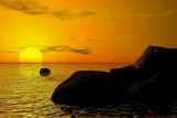 Sunset Ocean Rocks by RenieRenee, Computer->Landscape gallery