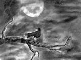 Lonely Crow at Night by bfrank, illustrations gallery
