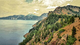 Crater Lake Oil Painting Morphed by Flmngseabass, photography->manipulation gallery
