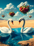Desert Swans by danika, computer-> a.i. gallery