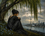 Under The Weeping Willow Tree by mesmerized, computer-> a.i. gallery