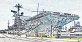 USS Hornet, Alameda, California Colored Pencil Version by Flmngseabass, photography->manipulation gallery