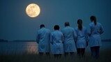 Full Moon and Lab Coats #1 by Tzorben, computer-> a.i. gallery