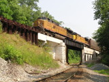 Union Pacific on Trestle by lotuselan, Photography->Trains/Trams gallery