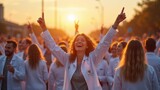 Sunrise and lab coats: 4 by Tzorben, computer-> a.i. gallery