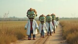Cute Zombies in Lab Coats #1 by Tzorben, computer-> a.i. gallery