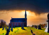 Impending Sunset at the Cemetery by Rahjure, photography->places of worship gallery