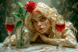 A Bottle of Rose Wine and a Captivating Conversation by casechaser, abstract->surrealism gallery