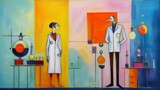 Lab Coat Painting #1 by Tzorben, computer-> a.i. gallery