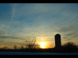 Silo and Sunset @ 74mph by imbusion, Photography->Sunset/Rise gallery